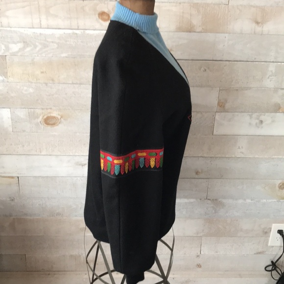 1970s Unique Thunderbird embroidered wool lined sweater jacket - Picture 4 of 13